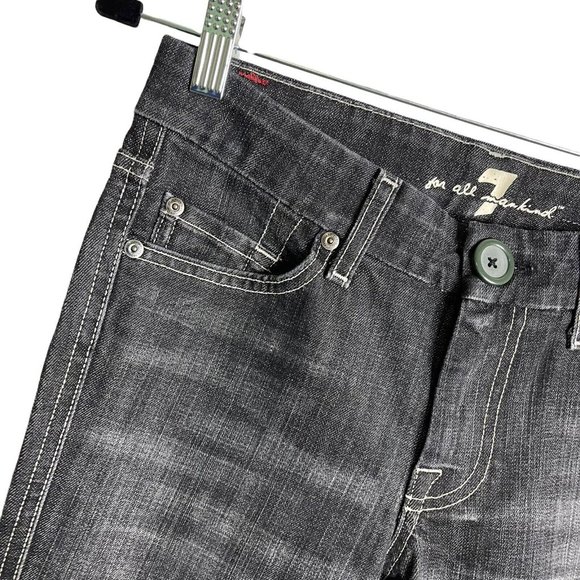 7 For All Mankind "A" Pocket Low Rise Flare Jeans Women's Size 27 U130133U-133U - Picture 5 of 12